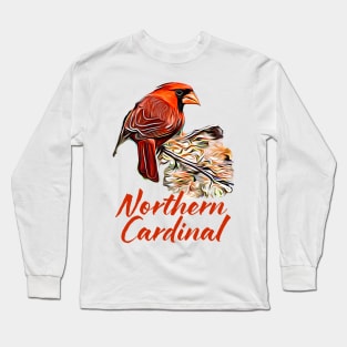 Northern Cardinal Red Long Sleeve T-Shirt